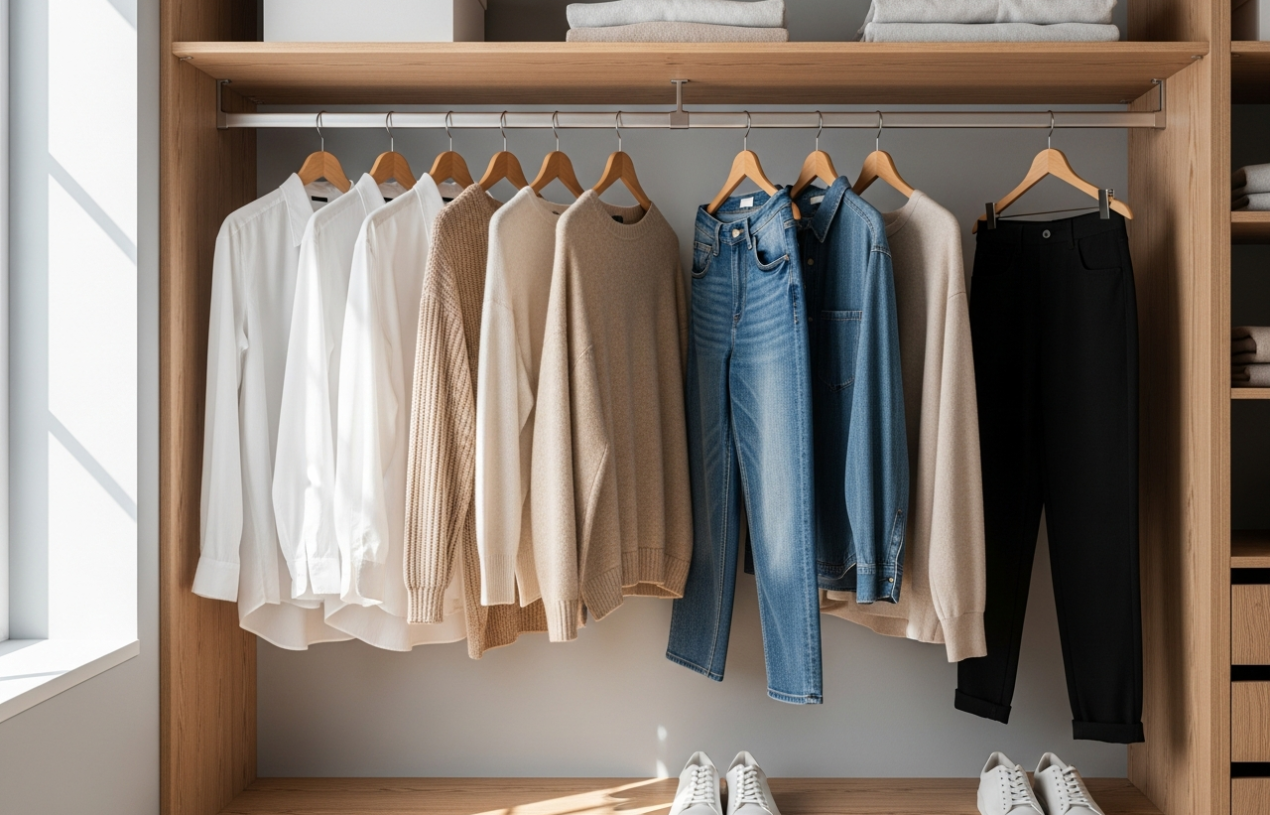 Szafa kapsułowa – jak zbudować bazę ubrań, która ułatwi codzienne stylizacje?